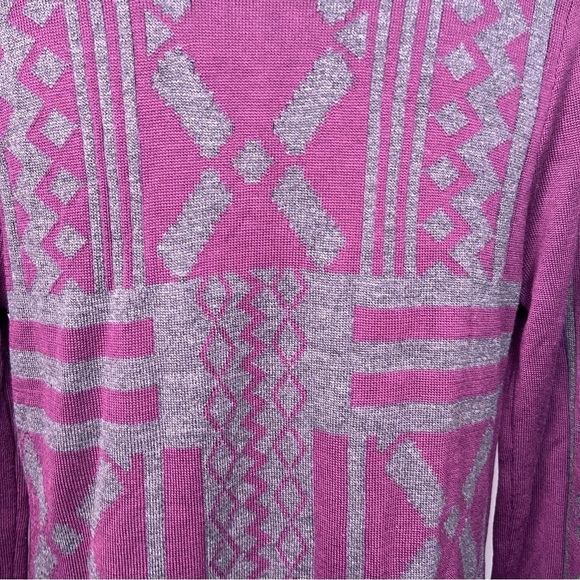 Melissa Nepton Burgundy & Grey  Cardigan Sweater Open Front Drape​ - Picture 8 of 12